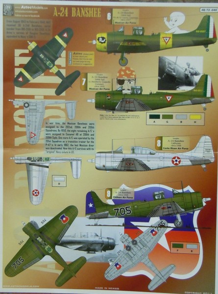 Douglas A-24B Banshee (Dauntless), A-24 Latino Decals