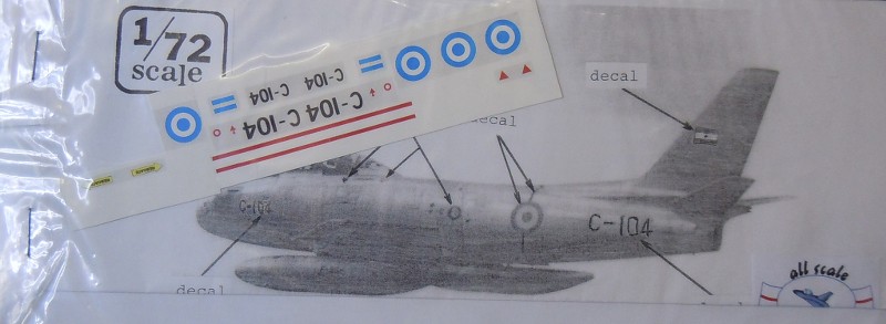 North American F86F Argentina Decals