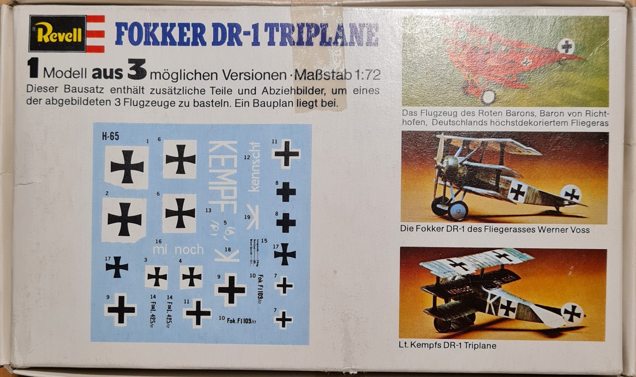 Fokker Dr1 213/17 Kempf, Fokker Dr1 1aus3 (noch 2 mal), Fokker Dr1 454/17 Lothar v. Richthofen