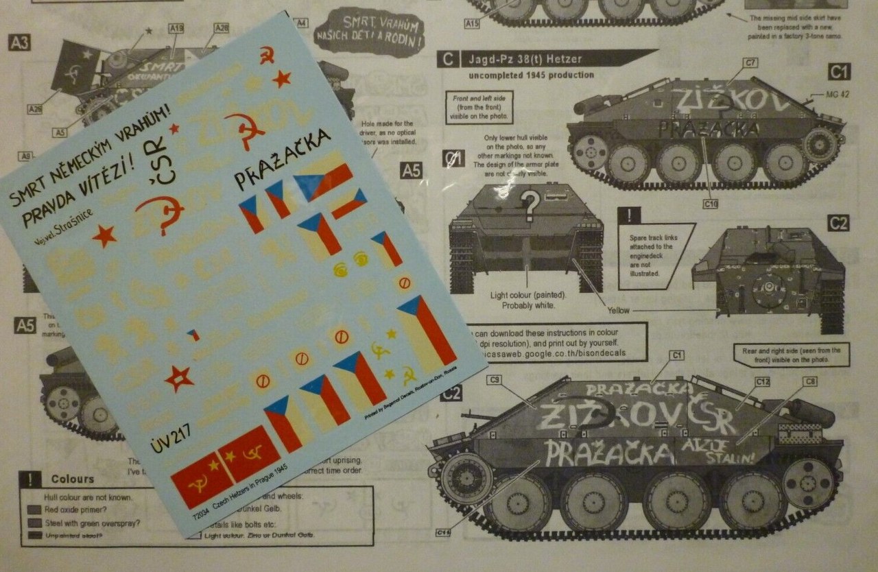 Jagdpanzer 38(t) Hetzer Prag 1945 Decals