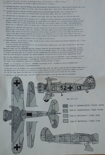 Henschel Hs123 diverse, Henschel Hs123 V6/V7 (Hs 123 C)