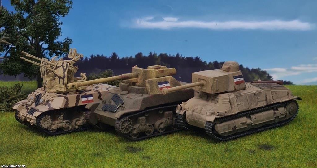M3A3 Partisan Flakvierling 20mm, Somua S-35 Jug. SO-57
