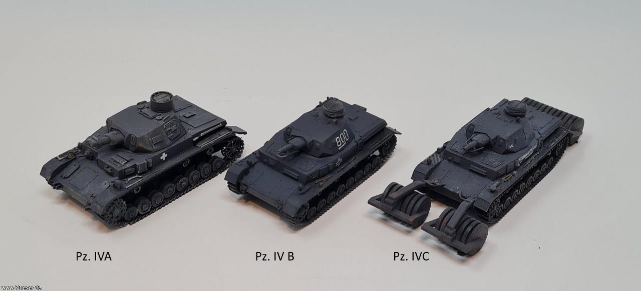 PzKpfw IV A, PzKpfw IV B, PzKpfw IV C Versuchsfzg. Minenroller