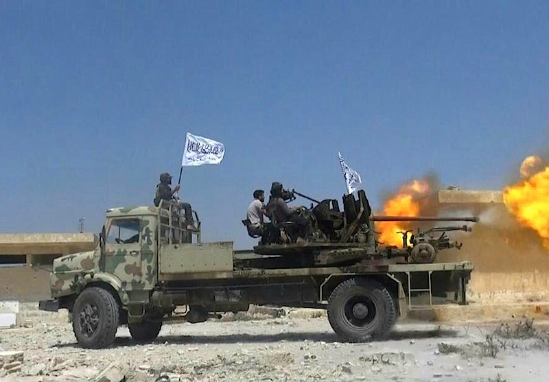 Iranian-built Iran Khodro "Khawar" / Mercedes-Benz "Rundhauber" as heavy gunship c/w AZP S-60 AA gun in Syria. Source: ToyotaWars on X