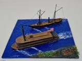 Black Seas Scenery: Gun emplacements, rock islands, Union Tinclad Sternwheeler, USS Unadilla class 1862 Mississippi